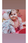 Hly Karol Mavi Vintage Kız Bebek Elbisesi