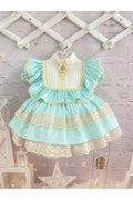 Mint Yeşili Vintage Kız Bebek Elbisesi