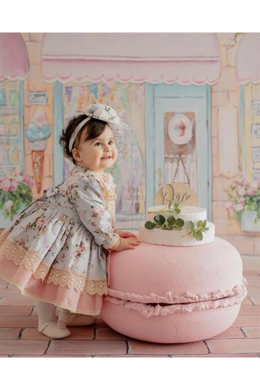 Hly Karol Mavi Vintage Kız Bebek Elbisesi 4