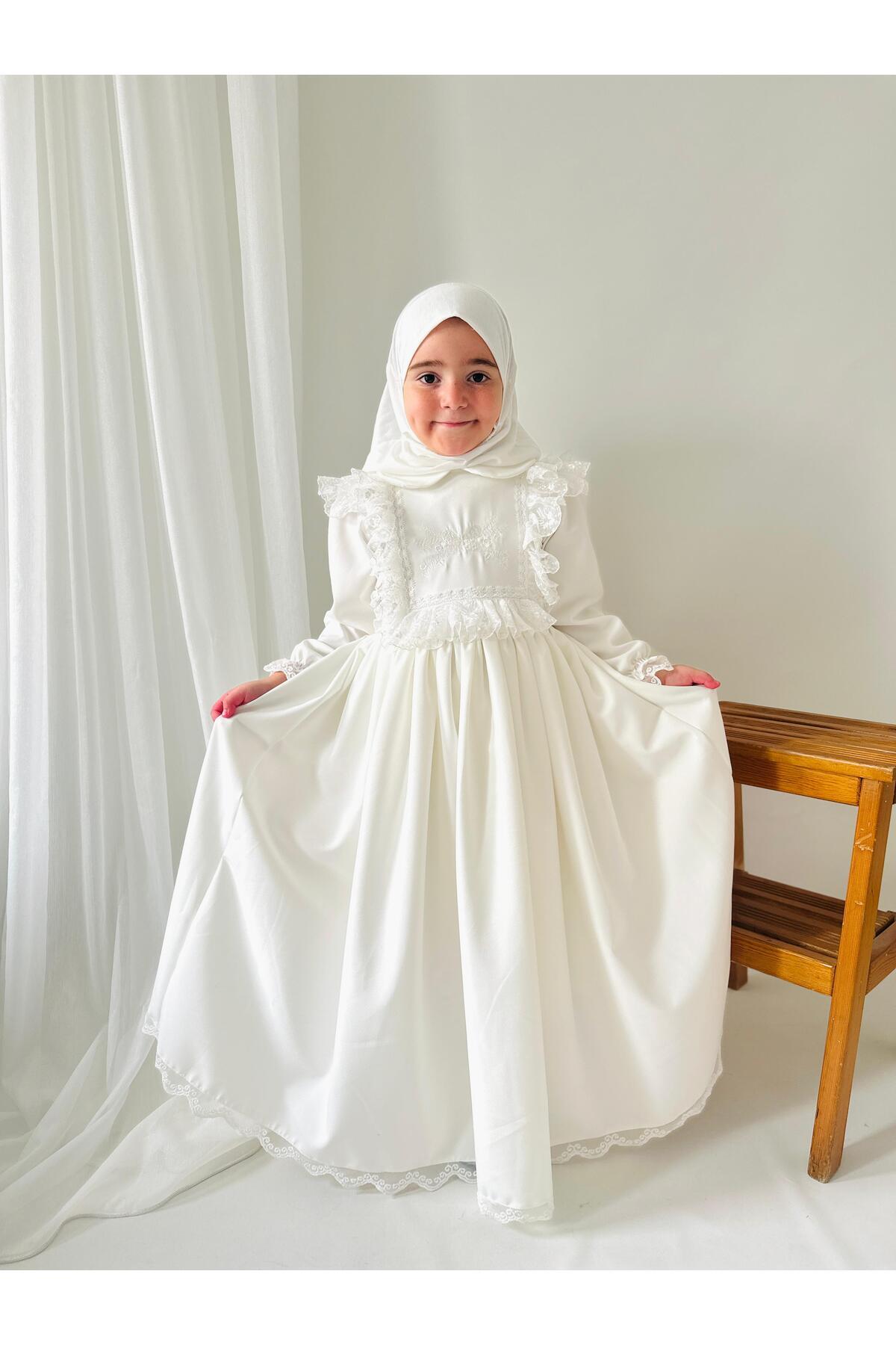 Kız Çocuk Tesettür Elbisesi Merasim Elbisesi 5