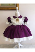 Mor Vintage Kız Bebek Elbisesi