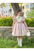 Masal Pudra Pembe Vintage Kız Bebek Elbise