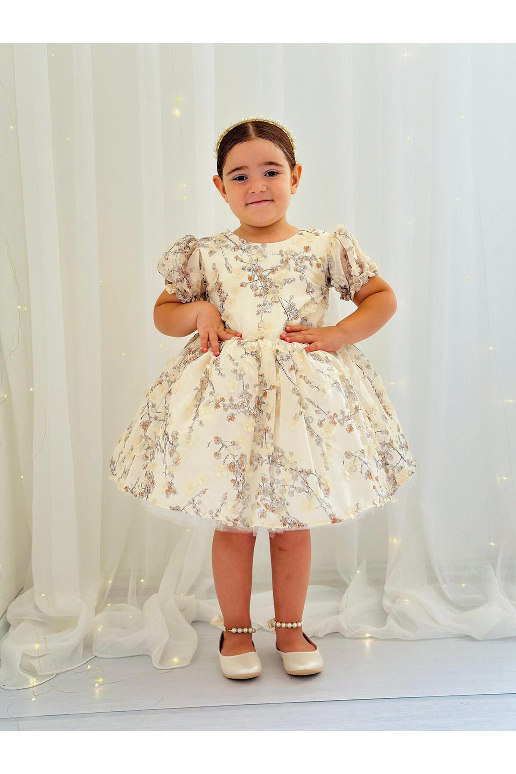 Hly Karol Krem Vintage Yılbaşı Kız Bebek Elbisesi 3
