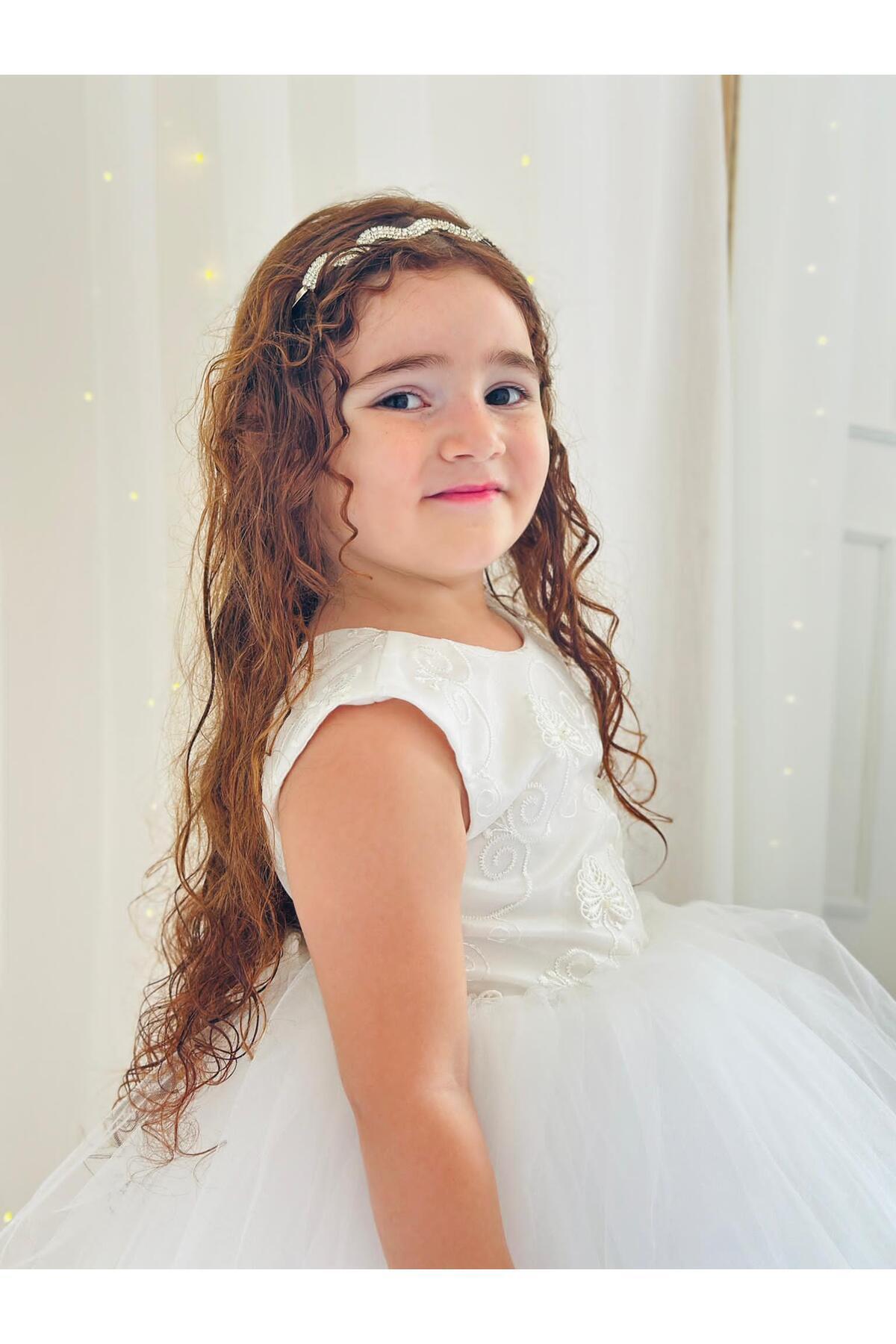 Hly Karol İnci Kelebek Vintage Yılbaşı Kız Bebek Elbisesi 6