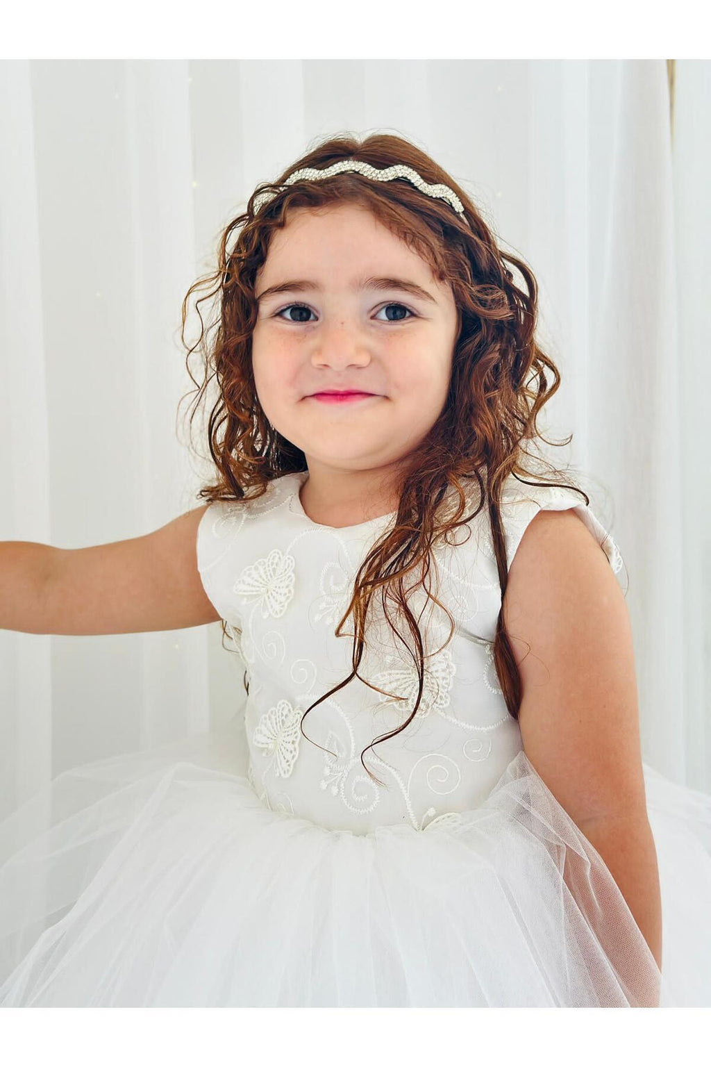 Hly Karol İnci Kelebek Vintage Yılbaşı Kız Bebek Elbisesi 5