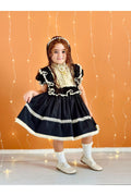 Hly Karol Siyah Vintage Kız Bebek Elbisesi